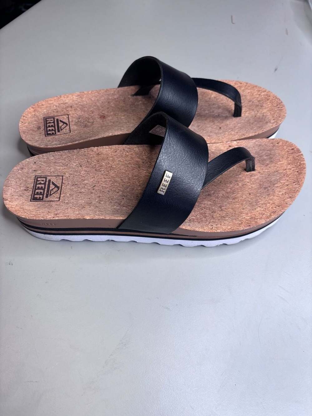 Reef Women's Cushion Sol Hi Sandals in Black/Tan size 10